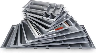 Zdjęcie produktu dla Organizer na sztućce Famanu - srebrny, metalowy - regulowany