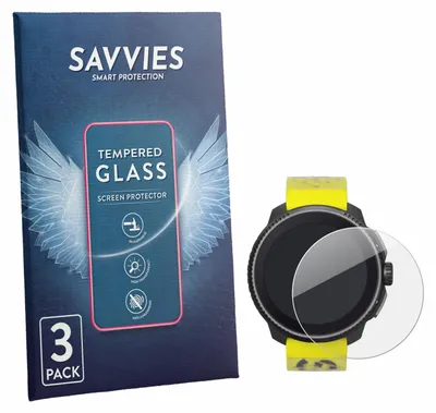 Produktbild von 3x Savvies Schutzglas für Suunto Race / 2 Displayschutz 9H Glas klar transparent