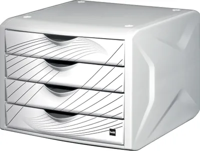 Produktbild von helit Schubladenbox Chameleon 4 Schübe Nachbildung white queen