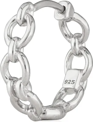 Produktbild von Einzel Creole 925 Silber Ø20mm Klappcreole Ohrring rhodiniert Kettencreole