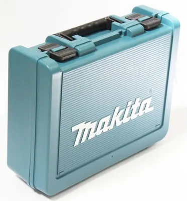 A teal Makita transport case is shown against a white background.