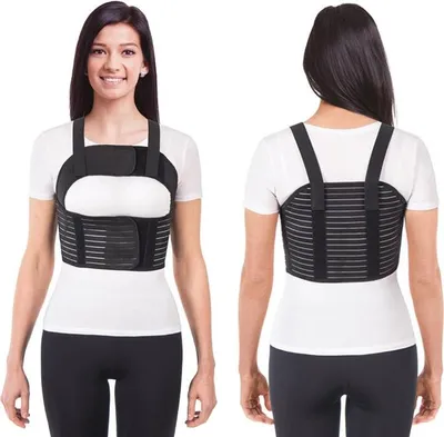 Immagine prodotto di Corsetto toracico da donna con fascia toracica con bretelle Ideale per le fratture coronariche post-operatorie delle costole e dello sterno, XL