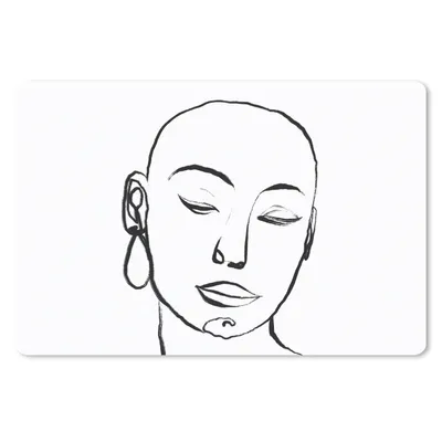 Produktbild von MuchoWow® Schreibtischunterlage Frau - Schwarz - Weiß - Minimalismus 60x40 cm - XXL Mauspad - Großes Mauspad