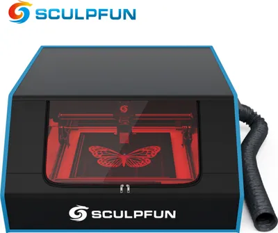 SCULPFUN B1 Gehäuse für Laser Graviermaschine, 680x765x380mm, feuerfest, wasserdicht, schalldicht, mit Abluftventilator und LED-Leiste