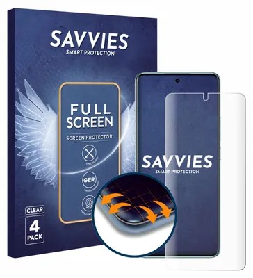 Produktbild von 4x Savvies Fullscreen Schutzfolie für Xiaomi Redmi Note 15 Displayschutz Folie Fullcover Klar Transparent