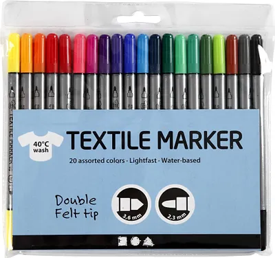 Produktbild von Creativ Company CC Textilmarker Basic Colors 20 Stück