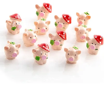 Produktbild von 12 Mini Glücksschweinchen - kleine Glücksbringer 2024 1,5 cm