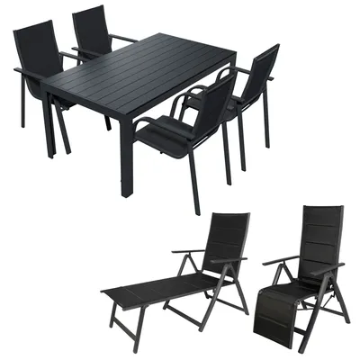 Produktbild von Alu Gartensitzgruppe Gartenmöbel Set Sitzgruppe Gartenset Essgruppe 7-teilig