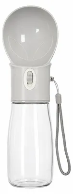 Obrázek produktu pro Přenosná láhev na vodu pro psy a kočky 500 ml - šedá
