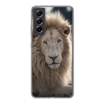 Produktbild von MuchoWow® Handyhülle Schutzhülle Hülle für Samsung Galaxy S21 FE Löwe - Tier - Weiß Silikon Softcase Handy Hülle - Mobiltelefonhülle