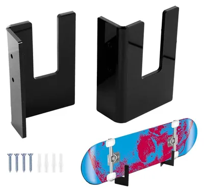 Produktbild von Acryl Skateboard Wandhalterung Schwarz 2 Stück | Ski & Snowboard Halterung