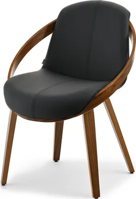 A studio shot of a modern dining chair.
