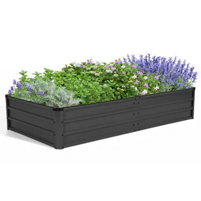 Produktbild von 180x90x30 cm Rechteckiges Verzinktes Hochbeet, Dunkelgrau
