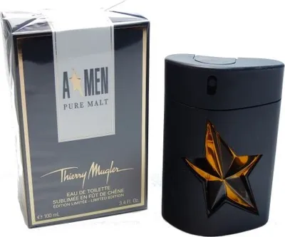 Produktbild von Thierry Mugler A*Men Pure Malt 100 ml, Männer, 100 ml, Nicht nachfüllbare Flasche, Bergamot orange, Patchouli, Vanilla, Cedar wood, Amber, Fruits, Coffee bean, Musk, Spray