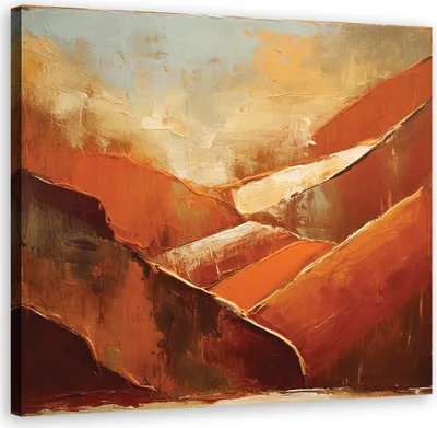 Produktbild von Leinwandbild Orange Abstraktion 40x40 Feeby Orange bild für die wand bereit zum aufhängen