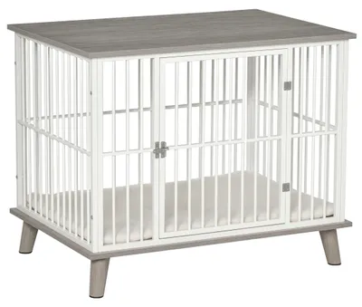 Immagine prodotto di Gabbia per cani con imbottitura morbida per cani di taglia piccola e media, grigia, 86 x 60 x 70 cm,