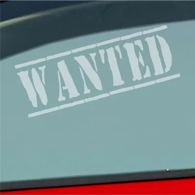 Produktbild von Auto Aufkleber WANTED Gesucht Lustig Tuning 19,5x7 cm Milchglas Sticker Heckscheibenaufkleber