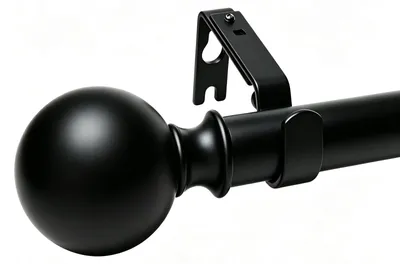 Gardinenschiene schwarz 152-304 cm mit Kugelkopf