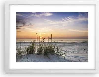 Produktbild von Gerahmtes Poster - Weißer Rahmen - Westen Sonne Strand - 40x30 cm - Wand Bild - Wanddeko - Wandbilder - Kunstposter - Wandposter - Bilderrahmen - Bilder - Kunstdruck - Wandbild - P2WAA40x30-4201