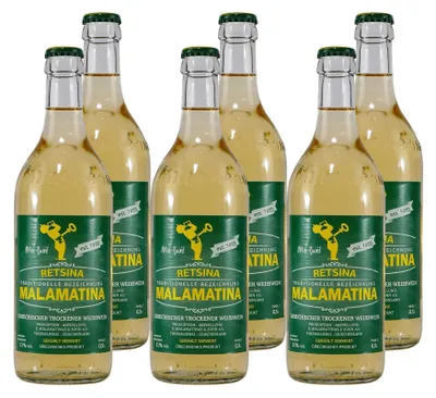 Produktbild von Retsina Malamatina Weißwein -trocken- (6 x 0,5L)