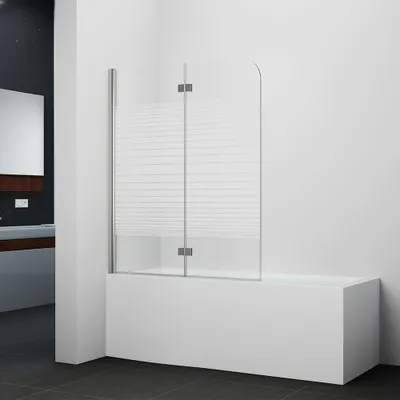 Zdjęcie produktu dla Parawan nawannowy MARWELL Pulse 2 - 2-skrzyd?owy, 140x115cm - parawan do wanny w kolorze bia?ym - kabina prysznicowa