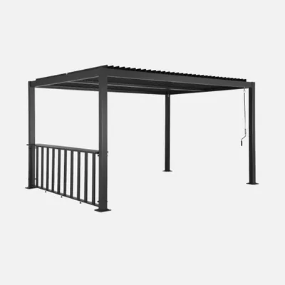 Produktbild von sweeek - Pergola mit Lamellendach Palace 3x3m mit Thekenleiste 3m - Anthrazit