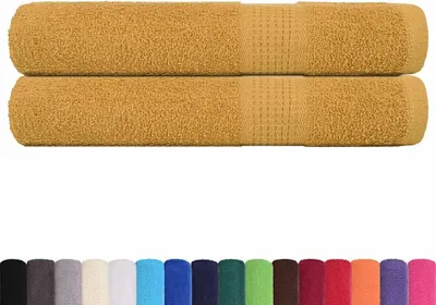 Produktbild von vidaXL Handtücher FROGN 2 Stk. Gold 100x200 cm 360 g/m²