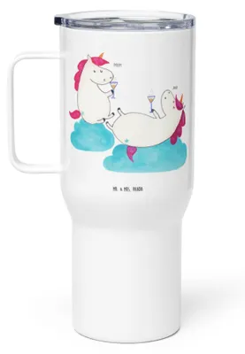 Produktbild von Mr. & Mrs. Panda Teetasse Einhorn Sekt - Weiß - Geschenk, Spaß, Unicorn, To-Go-Becher, Thermobecher, thermosbecher, Thermos-Becher, BFF, Kaffee-to-go-Becher, Party