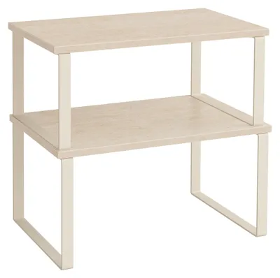 Produktbild von SONGMICS Gewürzregal, 2er Set Küchen-Organizer, erweiterbar, stapelbar – Größe 29.7 cm, Travertinbeige + Cremeweiß
