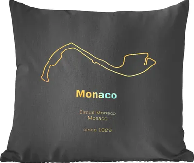 Produktbild von MuchoWow® Zierkissen Sofakissen Wohnzimmer Dekokissen 40x40 cm F1 - Rennstrecke - Monaco - Foto Kissen - Schlafzimmer Dekoration