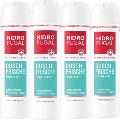 Produktbild von HIDROFUGAL Deo Spray DUSCH FRISCHE Starker Anti-Transpirant Schutz 4 x 150 ml