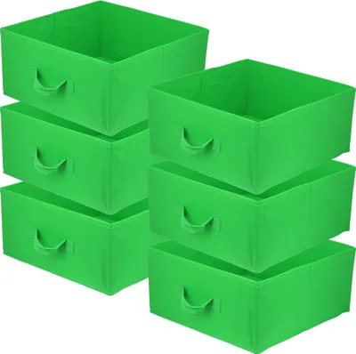 Produktbild von Lavita Storage Box | faltbare Aufbewahrung Boxen 31 x 31 x 15 cm | Schubladen-Organizer Box| Ordnungssysteme für Kleidung | Kleideraufbewahrung & Organisation |Grün | 6 stück