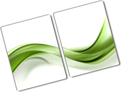 Produktbild von Tulup Glas Herdabdeckplatte - 2x40x52 cm - Glaskeramikkochfeld-Abdeckung Spritzschutz Glasabdeckplatte Kochplattenabdeckung und Schneidebrett - Zweiteilig - Sonstige - Grüne Welle - Grün