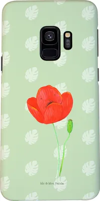 Produktbild von Mr. & Mrs. Panda Samsung Galaxy S9 Handyhülle Blume Mohnblume - Blattgrün - Geschenk, Mohn, Respekt, Hülle, Cover, Glaube, Religion, Handycover, Handy Schutzhülle, Garten