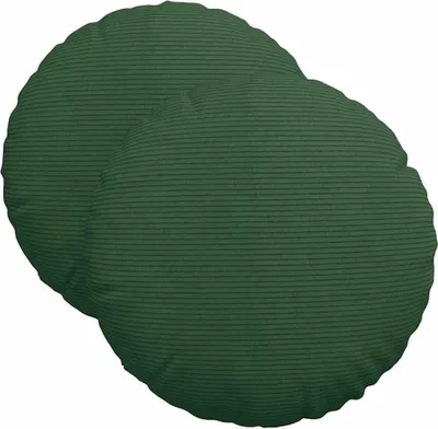 Image de vidaXL Coussin d'assise 2 pcs Vert foncé Ø 40 cm Tissu velours côtelé