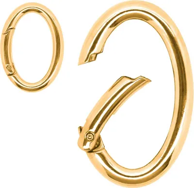 Metall Karabinerhaken Oval | 48 mm x 30 mm x 5 mm gold