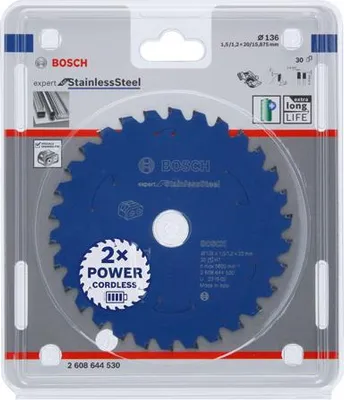 Produktbild von Kreissägeblatt für Akkusägen Expert for Stainless Steel, 136 x 1,5/1,2 x 20, T30
