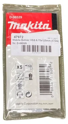 Produktbild von Makita HSS-Bohrer 8,75 x 125 mm, 5 Stk. HSS - Metall - 5 Stk. - 8,75 x 125 mm