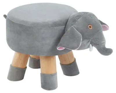 Produktbild von Kinderstuhl TINO aus Massivholz, grau, Elefantenmotiv, Sitzhöhe 30 cm