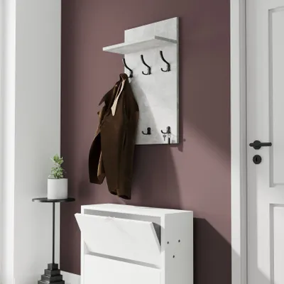 Obrázek produktu pro AKKE Betonový šatní panel MIDI - SCHWARZE háčky ŠxV: 50x80 cm