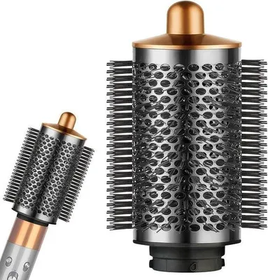 Imagen del producto de Cepillo redondo grande para dar volumen, color dorado, para peinar el cabello