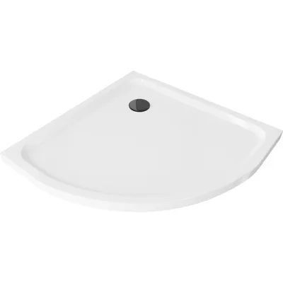 Obrázek produktu pro Mexen Flat polokulatá vanička do sprchového koutu slim 70 x 70 cm, Bílá, sifon Černá - 41107070B