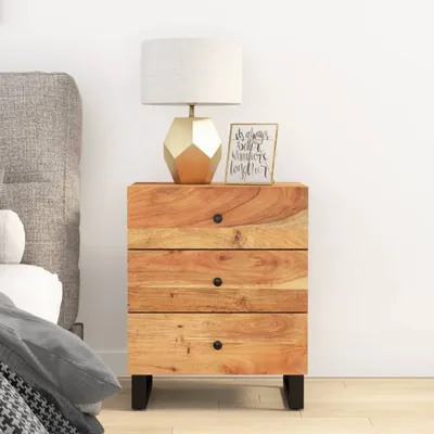 Produktbild von vidaXL Nachttisch 50x33x62 cm Massivholz Akazie & Holzwerkstoff