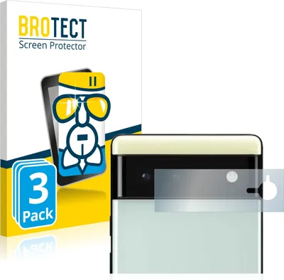 Produktbild von 3x BROTECT Schutzglas für Google Pixel 6 (NUR Kameraschutz) Schutzfolie Panzer Folie Glas Display Schutz klar