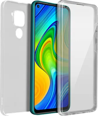 Produktbild von Avizar, 360° Rundum-Schutzhülle (Vorder- und Rückseite) für Xiaomi Redmi Note 9, Transparent