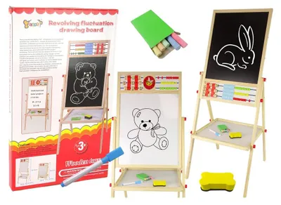 Produktbild von Hölzerne 2-in-1 Magnetkreidetafel + Alphabet Zähler Multiplikationstabelle