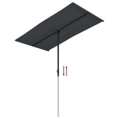 Produktbild von vidaXL Sonnenschirm mit Aluminium-Mast 180x110 cm Schwarz