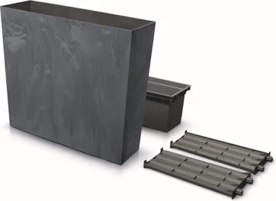 Image de Pot de fleurs autoportant avec insert anthracite URBI CASE TOWER BETON EFFECT DUC800TE-S433