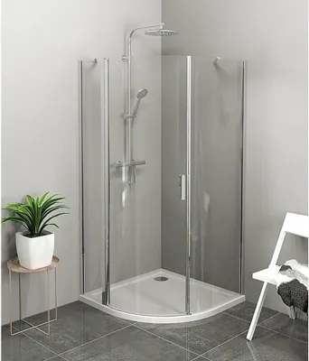 Produktbild von Polysan ZOOM Duschabtrennung Viertelkreis 900x900mm, Klarglas, links