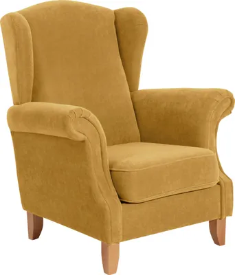 Produktbild von Max Winzer Ohrenbackensessel Verita - Velourstoff mais - Maße: 88 x 84 x 108 cm